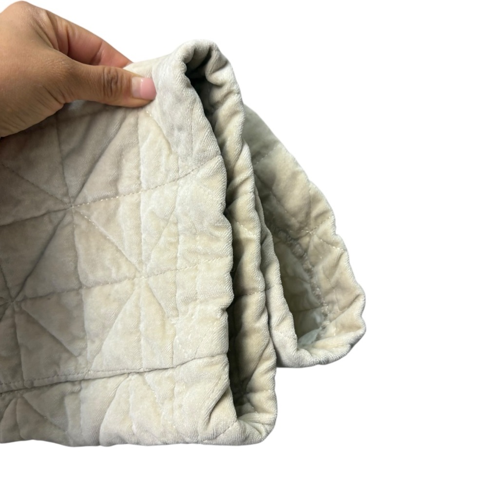 Self Contrast Made in USA Quilted Velvet Beige Kimono Style Jacket Oversized M - Picture 4 of 13